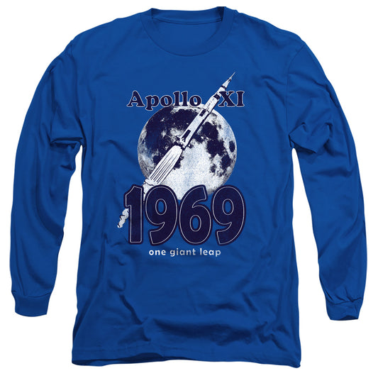 NASA : ONE GIANT LEAP L\S ADULT T SHIRT 18\1 Royal Blue 2X