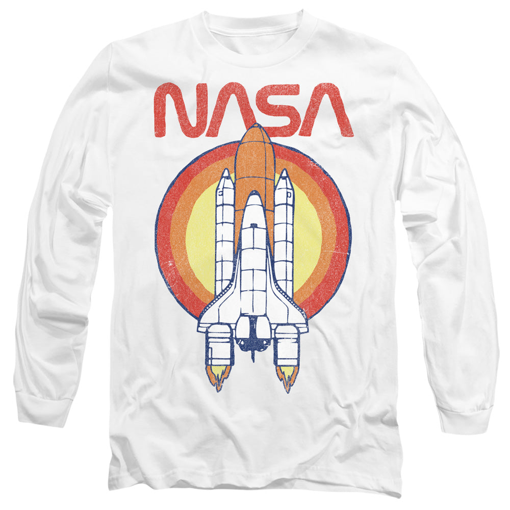 NASA : SHUTTLE CIRCLE L\S ADULT T SHIRT 18\1 White 2X