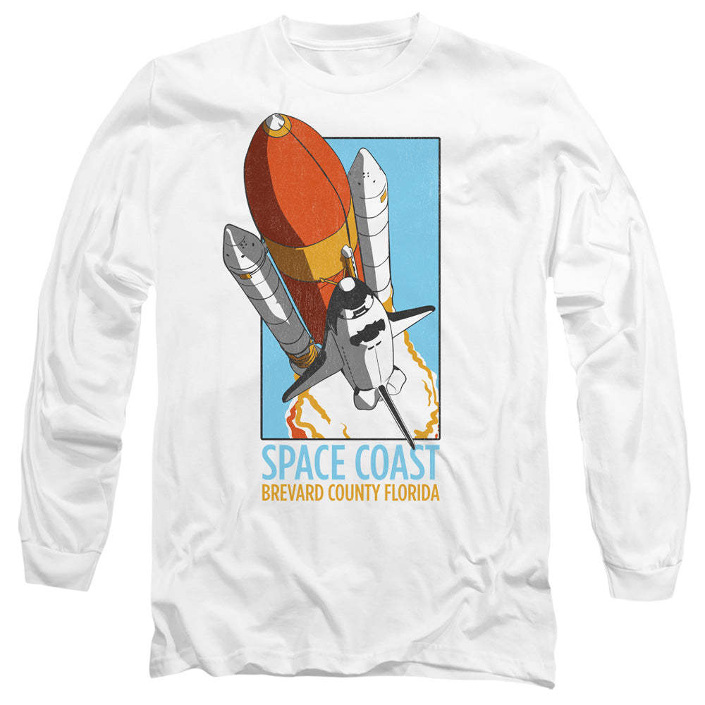 NASA : SPACE COAST L\S ADULT T SHIRT 18\1 White 2X