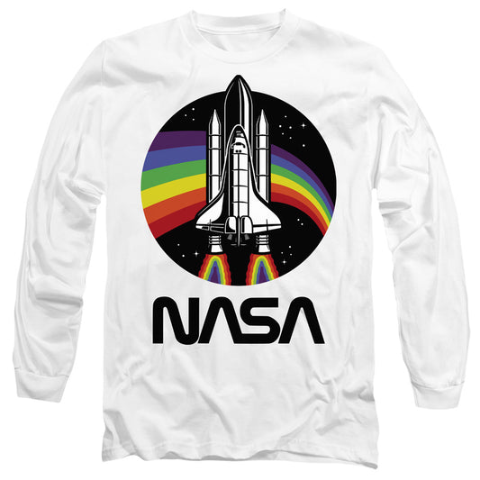 NASA : RAINBOW 1 L\S ADULT T SHIRT 18\1 White LG