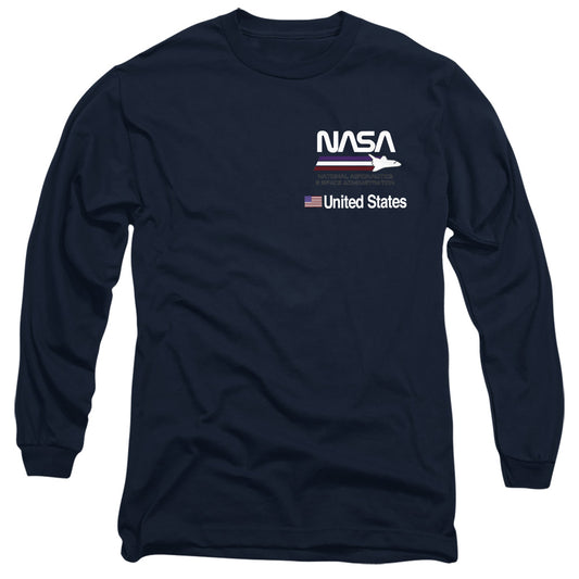 NASA : PLANE AERONAUTICS 1 L\S ADULT T SHIRT 18\1 Navy 2X