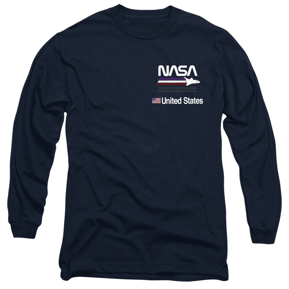 NASA : PLANE AERONAUTICS 1 L\S ADULT T SHIRT 18\1 Navy SM