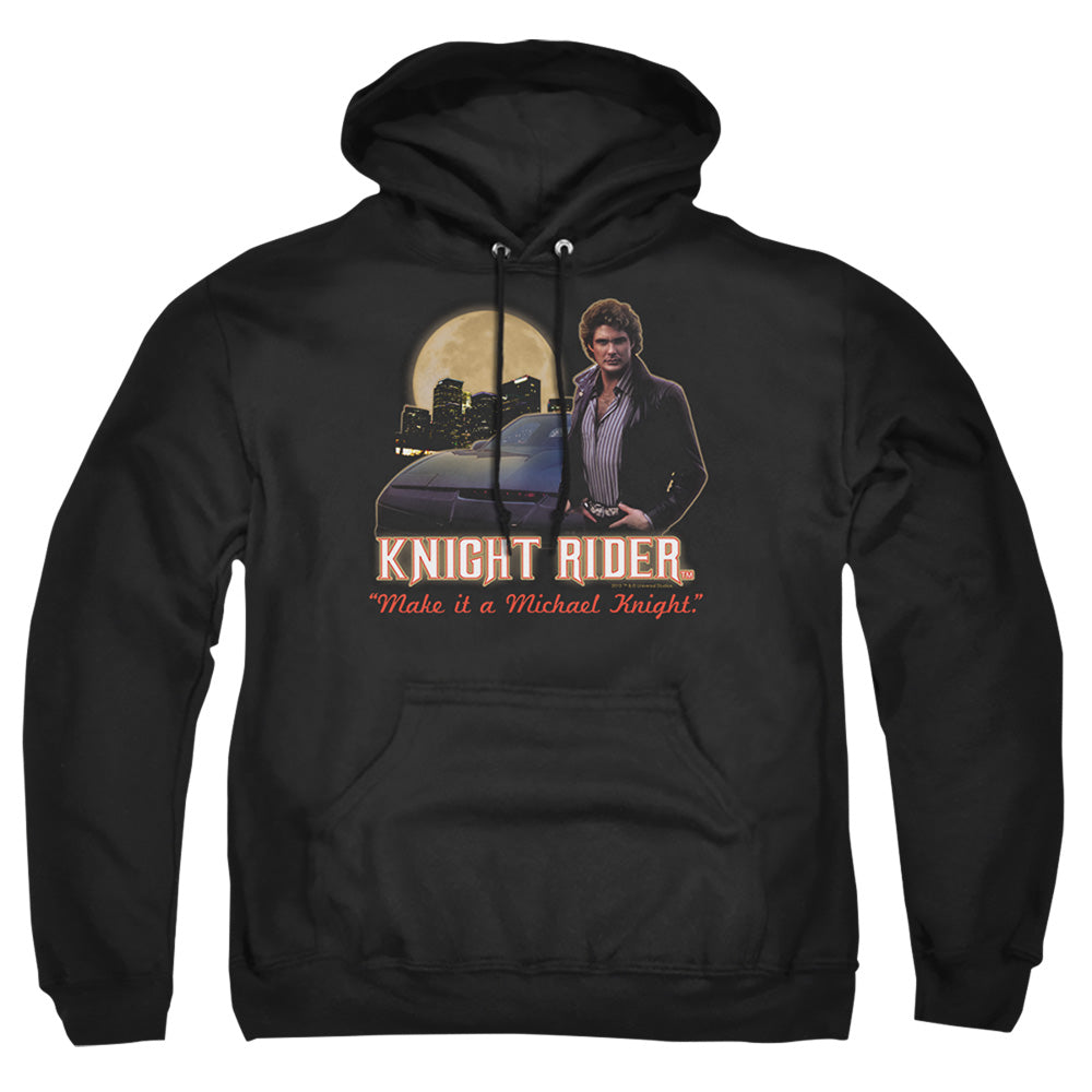 KNIGHT RIDER : FULL MOON ADULT PULL OVER HOODIE Black 2X