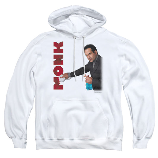 MONK : CLEAN UP ADULT PULL OVER HOODIE White XL