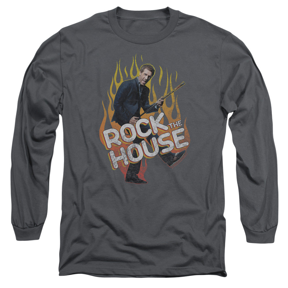 HOUSE : ROCK THE HOUSE L\S ADULT T SHIRT 18\1 CHARCOAL 2X