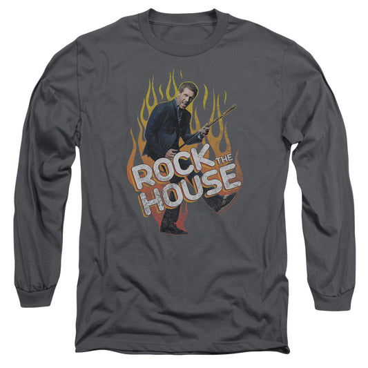 HOUSE : ROCK THE HOUSE L\S ADULT T SHIRT 18\1 CHARCOAL LG