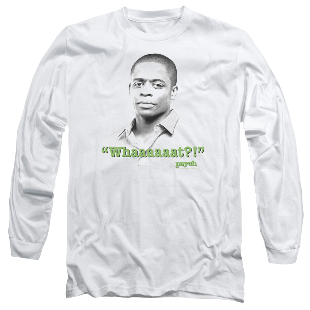 PSYCH : WHAAAAAAT?! L\S ADULT T SHIRT 18\1 WHITE LG