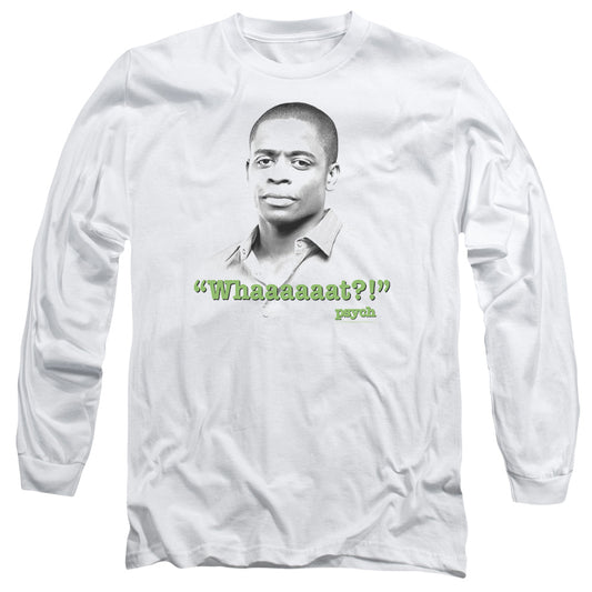 PSYCH : WHAAAAAAT?! L\S ADULT T SHIRT 18\1 WHITE LG