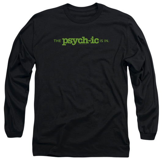 PSYCH : THE PSYCHIC IS IN L\S ADULT T SHIRT 18\1 BLACK SM