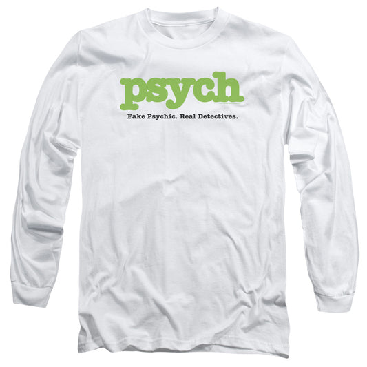 PSYCH : TITLE L\S ADULT T SHIRT 18\1 WHITE XL