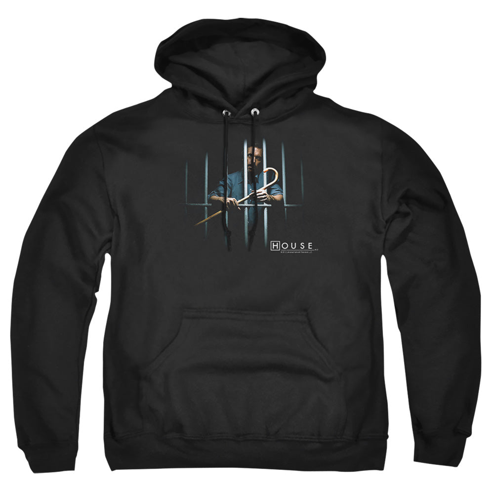 HOUSE : BEHIND BARS ADULT PULL OVER HOODIE Black 2X