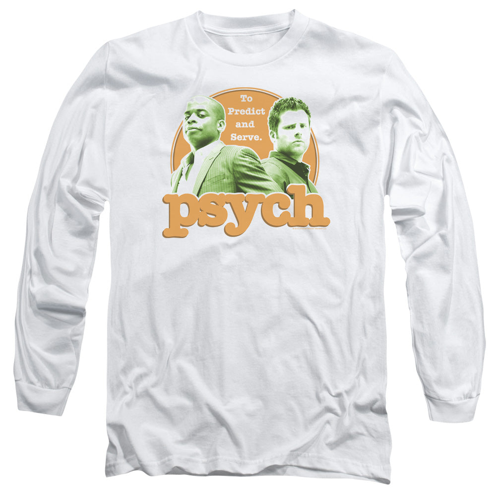 PSYCH : PREDICTABLE L\S ADULT T SHIRT 18\1 WHITE LG