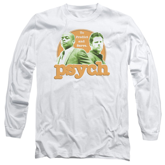 PSYCH : PREDICTABLE L\S ADULT T SHIRT 18\1 WHITE MD