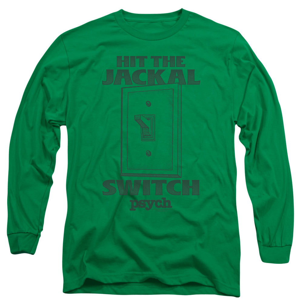 PSYCH : JACKAL SWITCH L\S ADULT T SHIRT 18\1 Kelly Green 2X