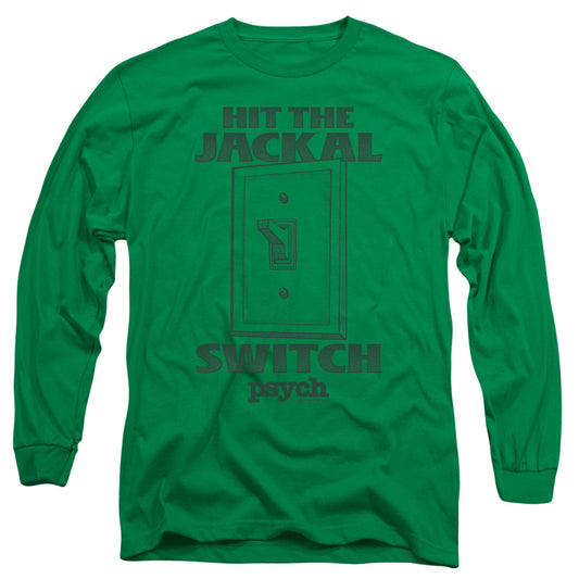 PSYCH : JACKAL SWITCH L\S ADULT T SHIRT 18\1 Kelly Green XL