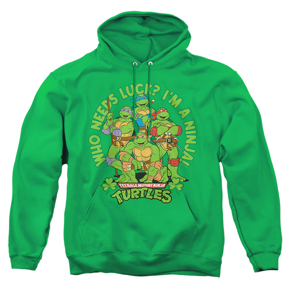 TEENAGE MUTANT NINJA TURTLES : ST. PATRICK'S DAY WHO NEEDS LUCK ADULT PULL OVER HOODIE Kelly Green 2X