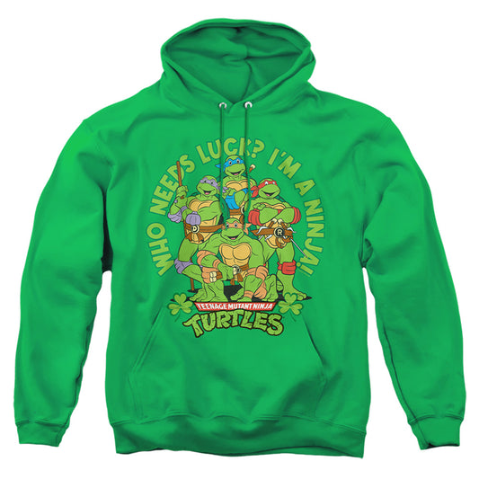 TEENAGE MUTANT NINJA TURTLES : ST. PATRICK'S DAY WHO NEEDS LUCK ADULT PULL OVER HOODIE Kelly Green 2X