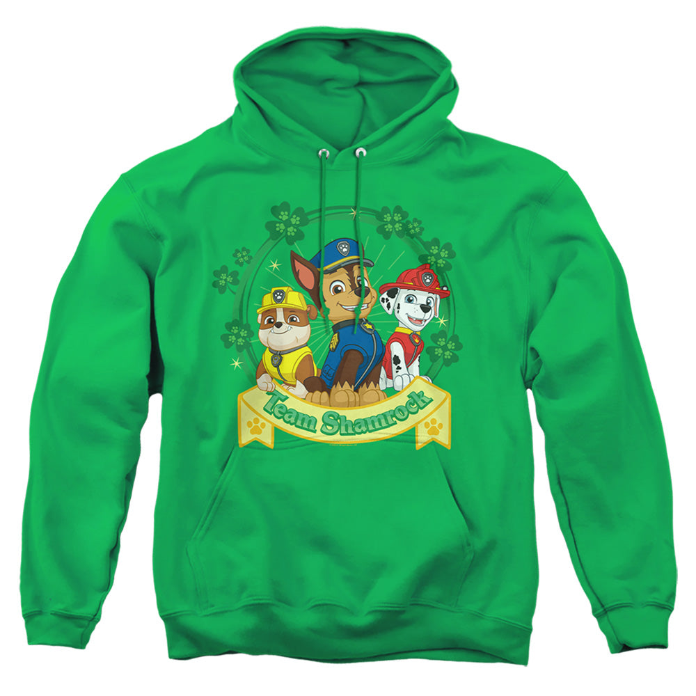 PAW PATROL : ST. PATRICK'S DAY TEAM SHAMROCK ADULT PULL OVER HOODIE Kelly Green MD