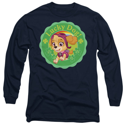 PAW PATROL : ST. PATRICK'S DAY LUCKY DOG L\S ADULT T SHIRT 18\1 Navy 2X