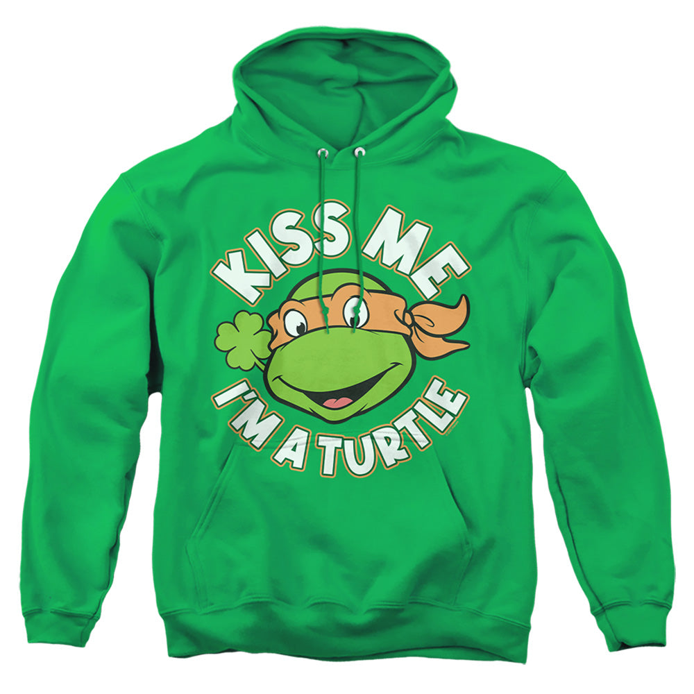 TEENAGE MUTANT NINJA TURTLES : ST. PATRICK'S DAY KISS ME ADULT PULL OVER HOODIE Kelly Green 2X