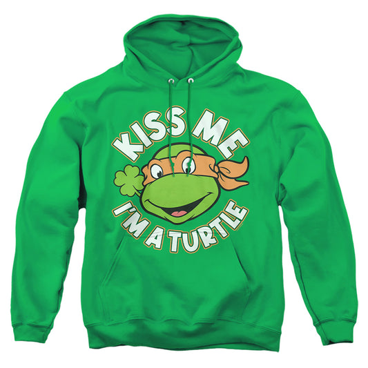 TEENAGE MUTANT NINJA TURTLES : ST. PATRICK'S DAY KISS ME ADULT PULL OVER HOODIE Kelly Green XL