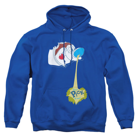 REN AND STIMPY : DON'T PICK AT ME! ADULT PULL OVER HOODIE Royal Blue 2X