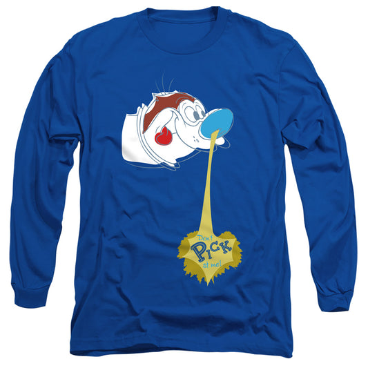 REN AND STIMPY : DON'T PICK AT ME! L\S ADULT T SHIRT 18\1 Royal Blue 2X