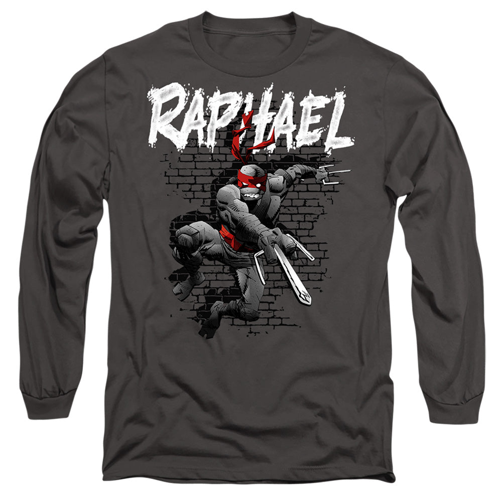 TEENAGE MUTANT NINJA TURTLES : TMNT RAPHAEL L\S ADULT T SHIRT 18\1 Charcoal SM