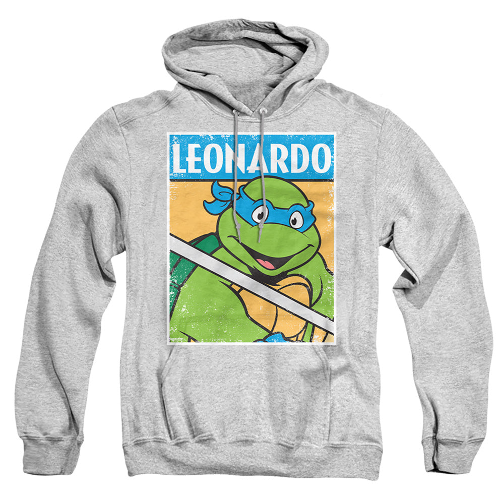 TEENAGE MUTANT NINJA TURTLES : TMNT LEO ADULT PULL OVER HOODIE Athletic Heather 2X