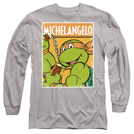 TEENAGE MUTANT NINJA TURTLES : TMNT MIKEY L\S ADULT T SHIRT 18\1 Athletic Heather 2X