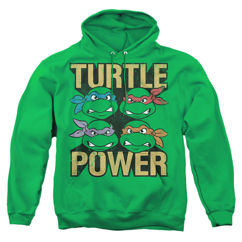 TEENAGE MUTANT NINJA TURTLES : TURTLE POWER ADULT PULL OVER HOODIE Kelly Green 2X