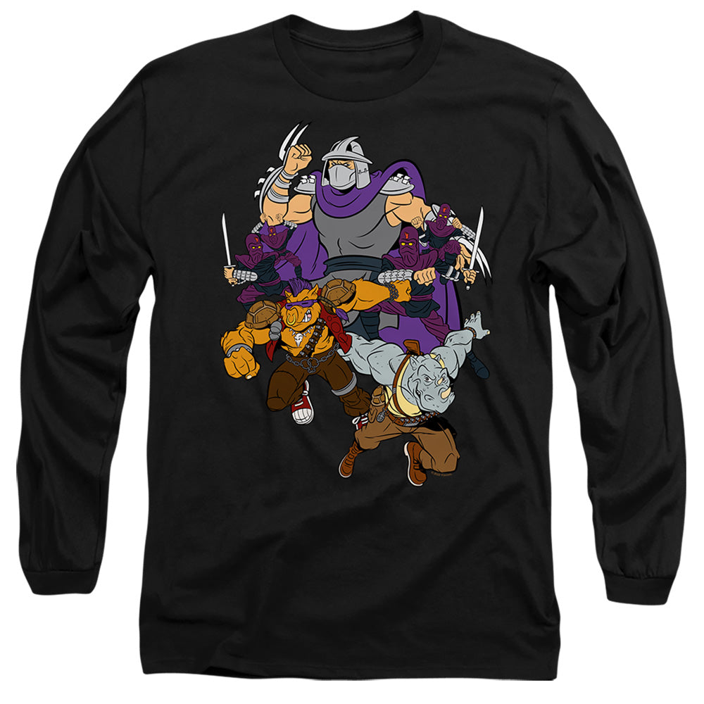 TEENAGE MUTANT NINJA TURTLES : SHREDDER AND FOOT CLAN L\S ADULT T SHIRT 18\1 Black 2X