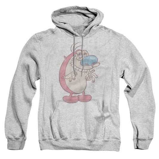 REN AND STIMPY : STIMPY EST ADULT PULL OVER HOODIE Athletic Heather 2X