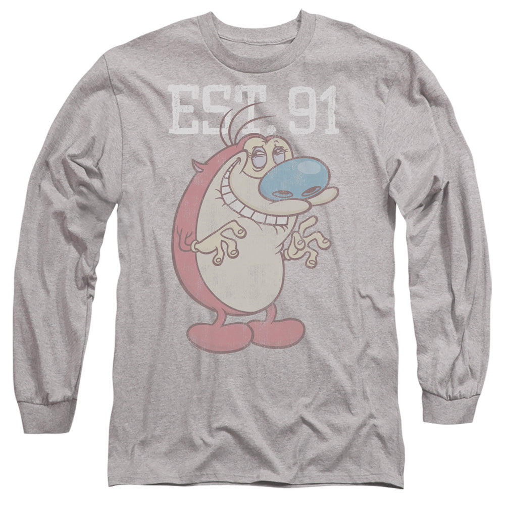 REN AND STIMPY : STIMPY EST L\S ADULT T SHIRT 18\1 Athletic Heather 2X