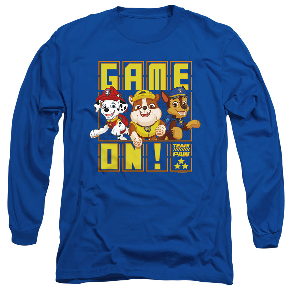 PAW PATROL : GAME ON TEAM PAW L\S ADULT T SHIRT 18\1 Royal Blue 2X