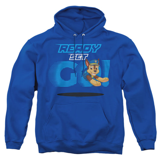 PAW PATROL : READY SET GO! CHASE ADULT PULL OVER HOODIE Royal Blue SM