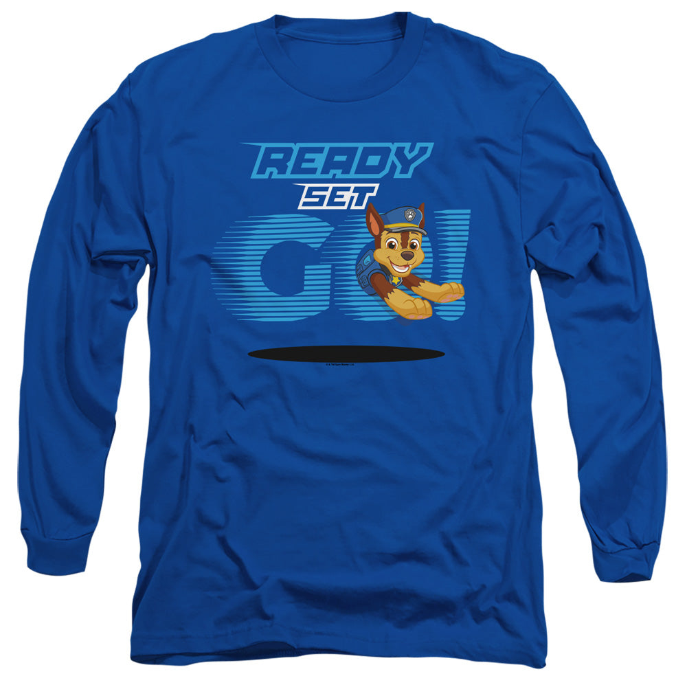 PAW PATROL : READY SET GO! CHASE L\S ADULT T SHIRT 18\1 Royal Blue 2X