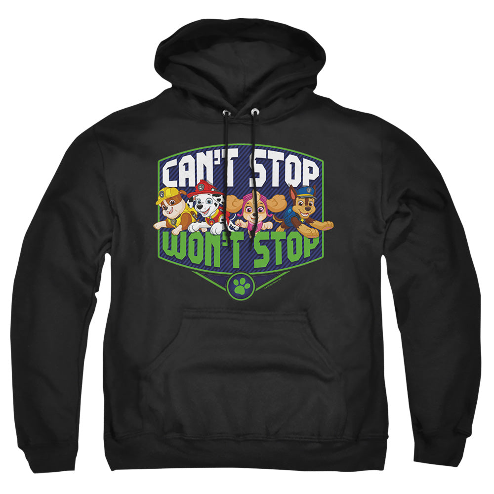 PAW PATROL : CAN'T STOP WON'T STOP ADULT PULL OVER HOODIE Black 2X