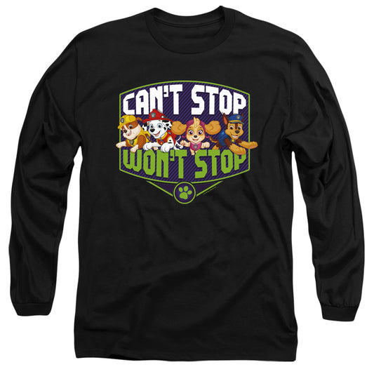 PAW PATROL : CAN'T STOP WON'T STOP L\S ADULT T SHIRT 18\1 Black 3X