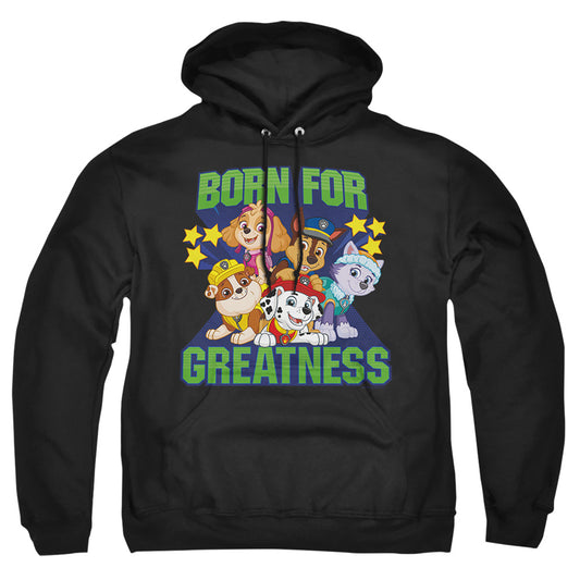 PAW PATROL : BORN FOR GREATNESS ADULT PULL OVER HOODIE Black 2X