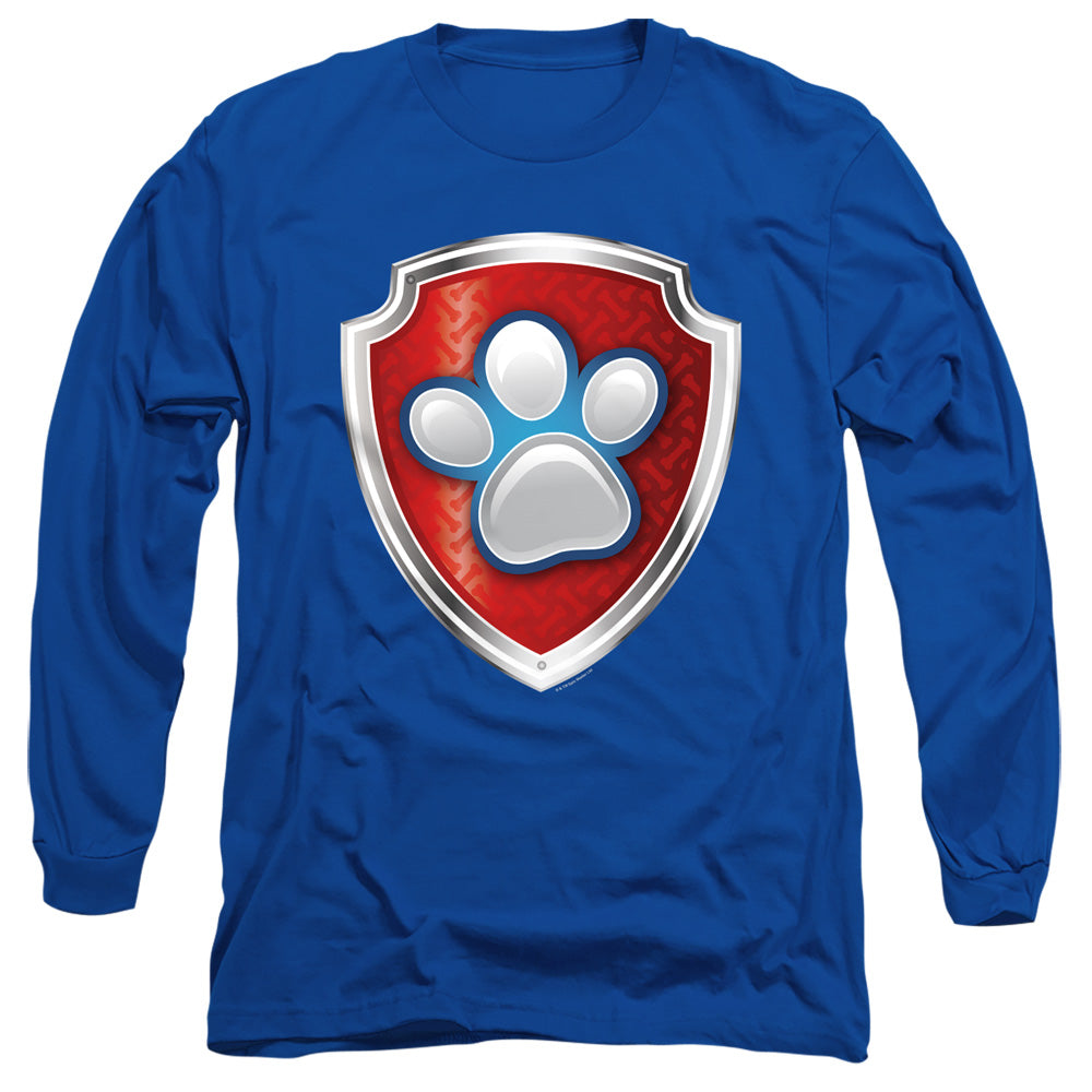 PAW PATROL : BADGE L\S ADULT T SHIRT 18\1 Royal Blue 2X