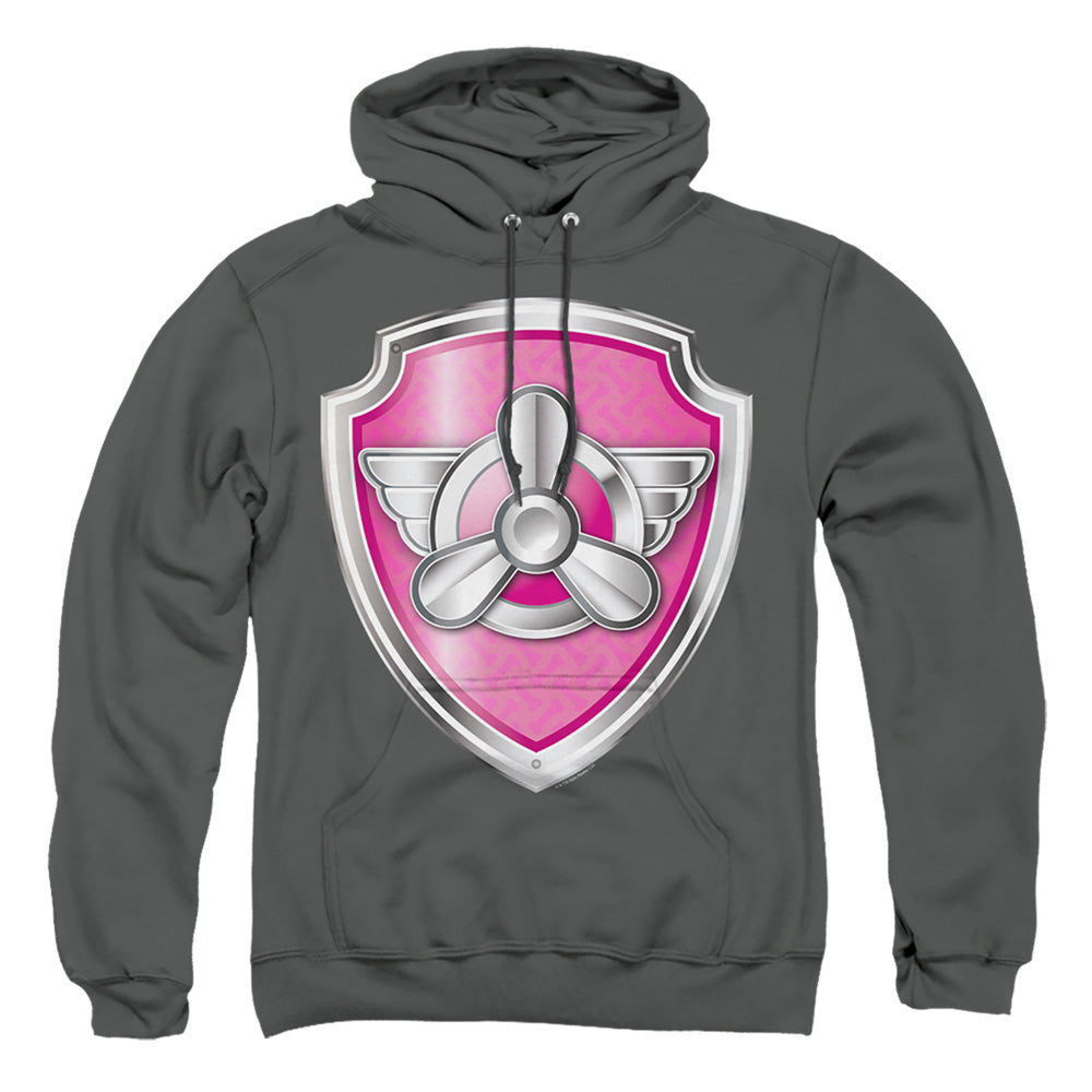 PAW PATROL : SKYE BADGE ADULT PULL OVER HOODIE Charcoal LG