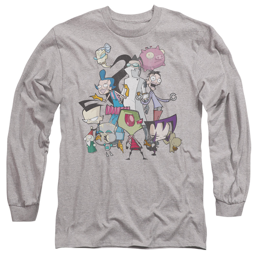 INVADER ZIM : GROUP SHOT L\S ADULT T SHIRT 18\1 Athletic Heather MD