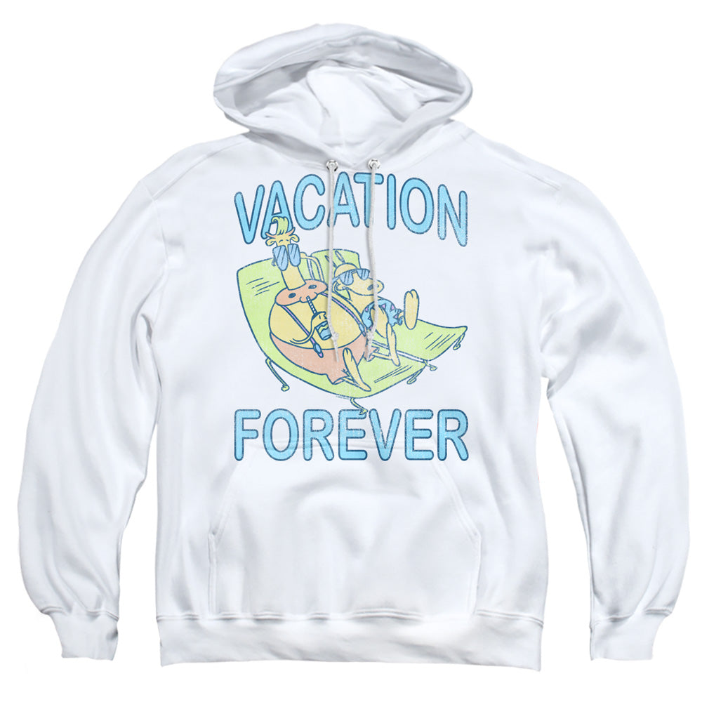 ROCKO'S MODERN LIFE : VACATION FOREVER ADULT PULL OVER HOODIE White XL