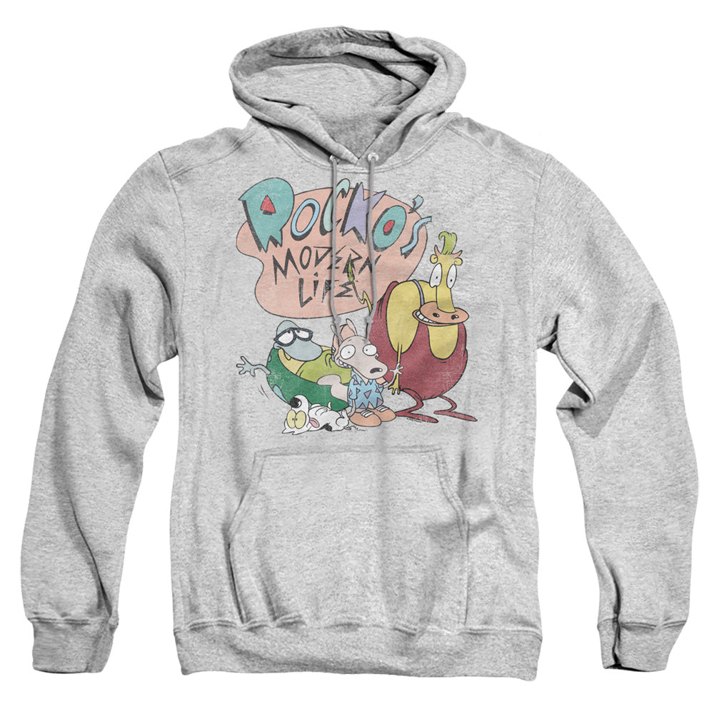 ROCKO'S MODERN LIFE : ROCKO'S MODERN LIFE LOGO GROUP ADULT PULL OVER HOODIE Athletic Heather MD