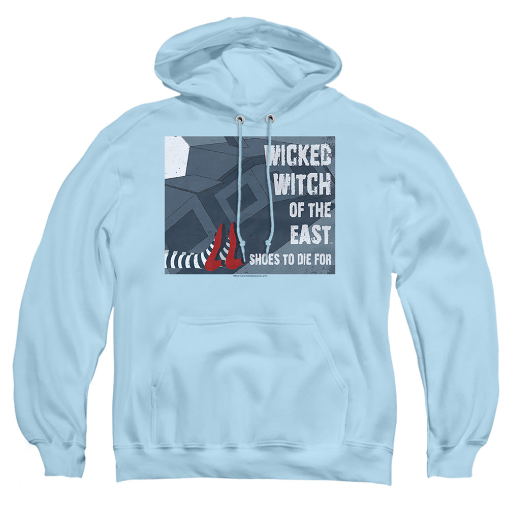 THE WIZARD OF OZ : SHOES TO DIE FOR ADULT PULL OVER HOODIE LIGHT BLUE 2X