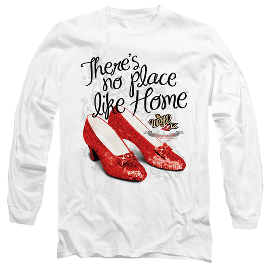 THE WIZARD OF OZ : RUBY SLIPPERS 75TH ANNIVERSARY L\S ADULT T SHIRT 18\1 WHITE 2X