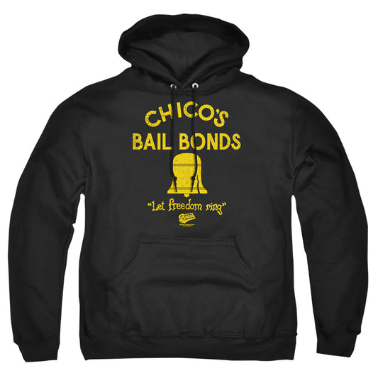 BAD NEWS BEARS : CHICO'S BAIL BONDS ADULT PULL OVER HOODIE Black XL