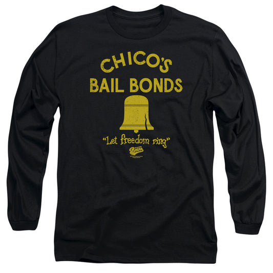 BAD NEWS BEARS : CHICO'S BAIL BONDS L\S ADULT T SHIRT 18\1 BLACK 2X