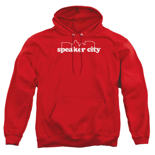 OLD SCHOOL : SPEAKER CITY LOGO ADULT PULL OVER HOODIE Red 2X